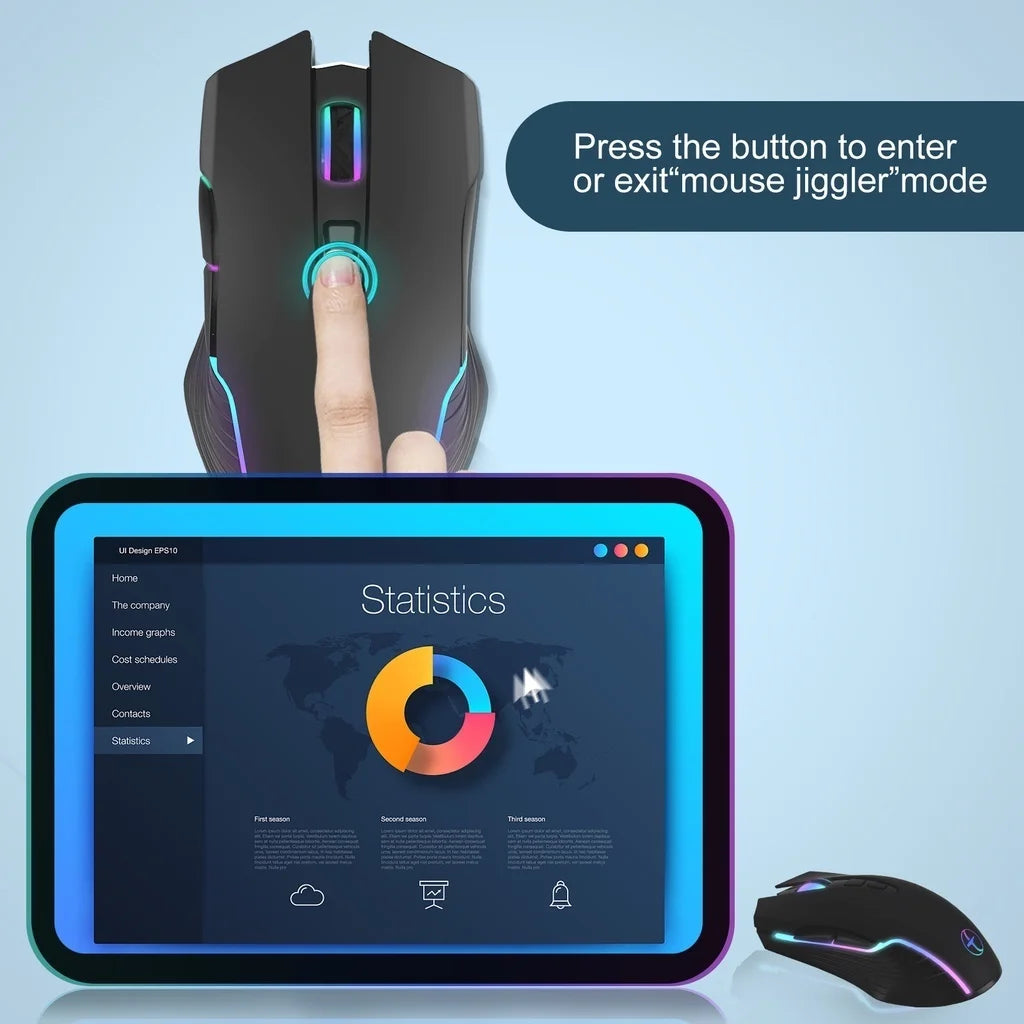 Rechargeable Wireless Mouse with Mouse Jiggler Mode – Bluetooth connectivity, ergonomic design, 1600 DPI, and verified tech for professionals using productivity dashboards.