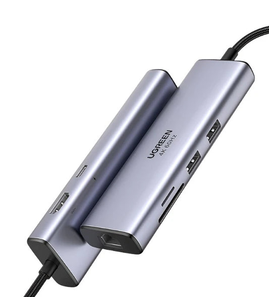 USB-C HUB adapter dock – HDMI and USB 3.0 ports, verified for MacBook Pro/Air.